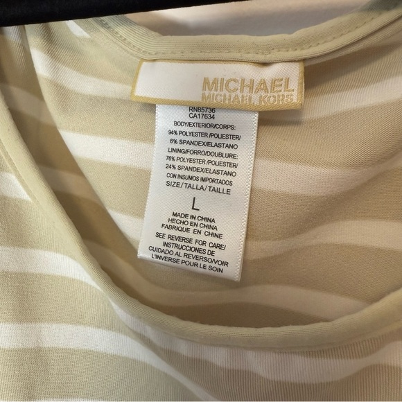 MICHAEL Michael Kors Tan and White T-shirt Dress Size L - Picture 4 of 5